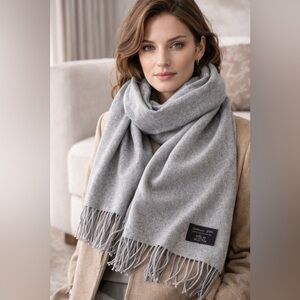 Cashmere Wool Unisex Scarf – Soft & Luxurious – Fringe Trim